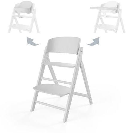 CYBEX Guld CLICK & FOLD Barnstol 3in1 set, Växer med barnet, 6 månader - 99 år, Kan användas från födseln genom separat Babysitter i guld, Inkl. babyset och bricka, bokträ/plast, All White