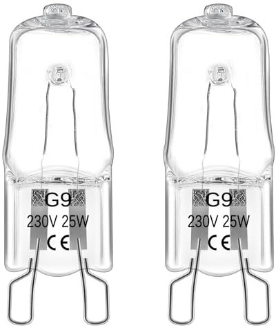Lampadina Alogena per Forno G9 40W 300℃, Lampadina Alogena Dimmerabile Bianco Caldo 2800K Lampadina G9, Base 2 Pin, Lampadina g9 per Forno, Microonde, Plafoniera, Lampada per Armadio, Confezione da 2