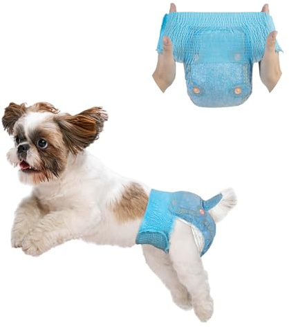 DONO Pañales Perros, 10 Unidades, Pañales para Perros Hembra con Cintura elástica, pañales Tipo Braguita, superabsorbentes, XS (22-40 cm)
