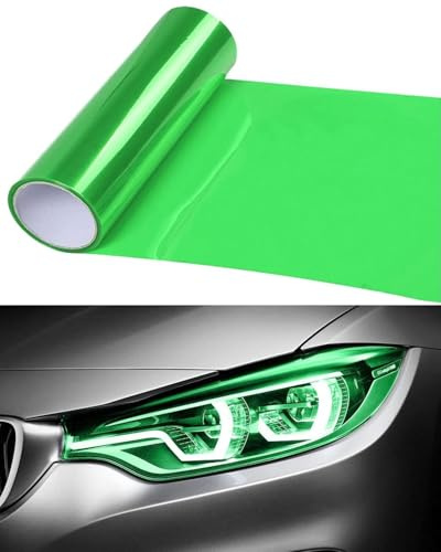 KGDUYC 1 rollo de lámina para faros, lámina tintada para faros traseros de coche, lámina protectora verde,recortable, autoadhesiva faros traseros, lámina de vinilo tintada, faros antiniebla (verde)