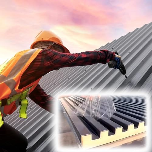 Kunovo Roofing Panels Waterproof Corrugated Metal Roof Sheets, Thickened Ceiling Panels Tin Roof Cover, Insulated Roofing Cladding Board for DIY Shed Warehouse(L-1.5m/59in)