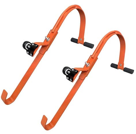 JISADER 2 Pieces of Ladder Roof Hooks with Easy Steel Wheel Display Easy to Install Adjustable Hles Accessories