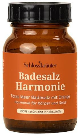 Schlosskräuter Sali da bagno Armonia 100% naturali con arancio 200 g | Bagno relax con oli essenziali | Additivo per il relax del corpo e della mente