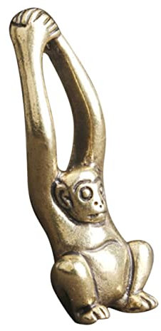 JUMPLAWN Retro Gibbon Figur Messing Miniaturstatue Ebene Dekor Für Zuhause Und Büro Verschleißfest Charmante Tischdekoration