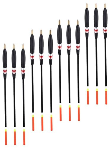 UPKOCH Rock Fishing Floats Set 12 Pcs 9.06 Inch Sensitive Buoyant Fishing Bobbers for Freshwater Coarse Lake Sea Angling Accessories