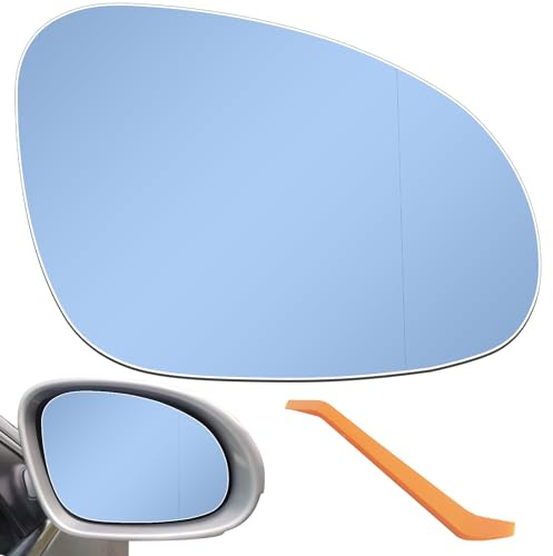 Spiegelglas Ersatz für VW JETTA 5 2005-2010/ VW GOLF 5 2003-2008/ VW PASSAT B6 2007-2011/ SKODA SUPERB Facelift 2007-2008 beheizbar Blau Glas Blendungsstörungen reduzieren (Rechts/Beifahrerseite)