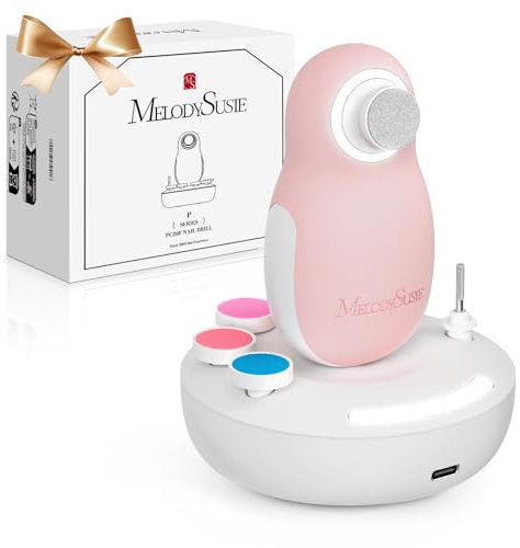 MelodySusie Lime à Ongles Électrique pour Bébé, Rechargeable Coupe-Ongles Bébé avec Support de Charge Magnétique et Veilleuse, Faible Bruit Ponceuse pour Ongles pour Nouveau-Nés & Enfants (rose)