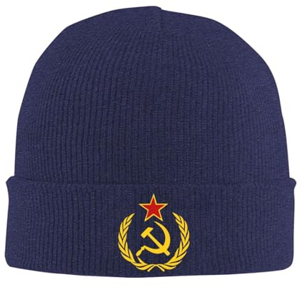 Gorro De Punto Martillo Y Hoz De La URSS Gorro De Invierno Clásico Skull Cap Respirable Beanie Hat para Ciclismo Running Senderismo