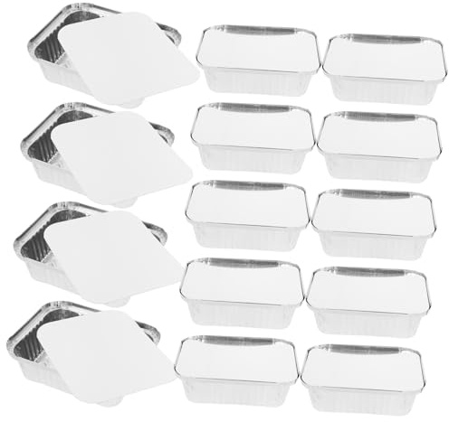 Hemobllo Bandejas De Aluminio Rectangulares 600 Ml Para Alimentos, Material Aluminio, Aptas Para Horno Microondas y Freidora De Aire, Uso Barbacoas y Picnics, Pack De 50 Unidades