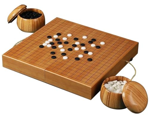 Apk i bc Tragbares, faltbares Go-Brett-Set aus Holz, leicht zu verstauen, geeignet für Gomoku- und Go-Spieler.(A,47 * 44cm)
