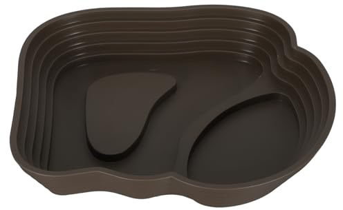 CLISPEED Cuenco de Baño para Tortugas Grande de Plástico con Doble Paisaje, Piscina Antidesbordamiento para Reptiles, Cuenco de Agua para Serpientes y Plato de Alimentación para Dragones
