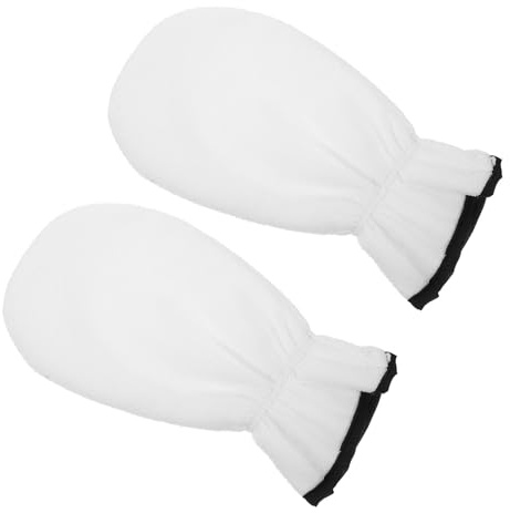 Guantes Hidratantes de Spa para Manos 1 Par en Poliéster y Franela | Reutilizables, Efecto Exfoliante y Blanqueador, Color Blanco, Uso Diario de Cuidado Personal y Obsequio de Cumpleaños