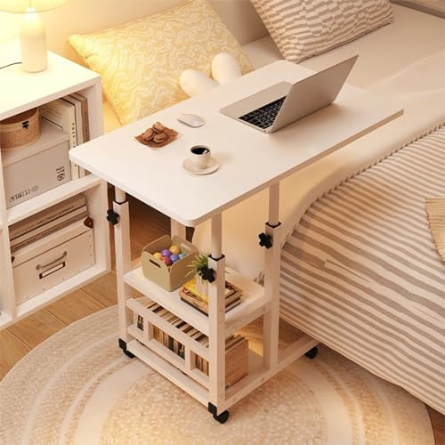 Adjustable Height Overbed Table with Wheels, Hospital Grade Bedside Table