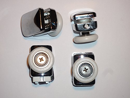 Set of 4 new Shower door rollers AM24-4 2 height adjustable 2 sprung quick release lowers