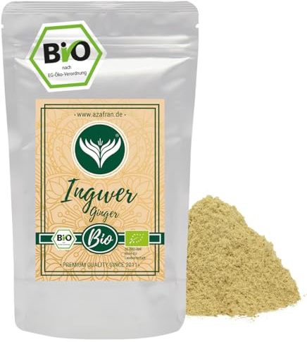 Azafran BIO Ingwer, Ingwerpulver, Ingwerwurzel zu Pulver (Ginger Powder) gemahlen 250g