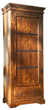 Schrank Akazie hellbraun lackiert 80x40x193 cm (BxTxH) OXFORD #0900 | 70 kg Klassisch montiert vollmassiv MASSIVMOEBEL24.DE