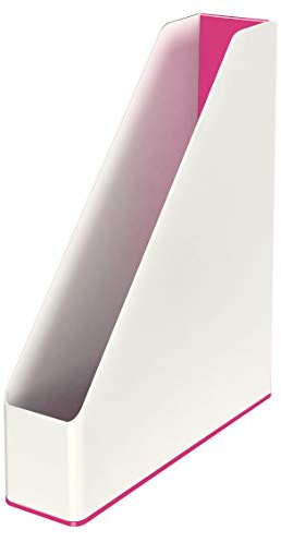 Leitz Stehsammler A4, Zweifarbiges Design, Weiß/Pink, Duo Colour, WOW, 53621023