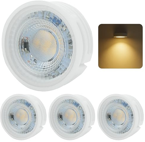 Sweet Led – 4x LED Modul flach Ø50x20mm – 5W 320lm 3000K Warmweiß – Gehäuse aus Keramik – ersetzt GU10 Leuchtmittel – 230V für Einbauspot & Aufbauspot
