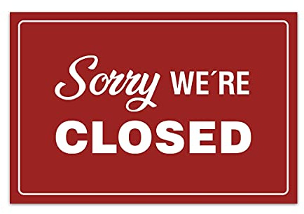Aluverbund Schild 30x20cm englisch Wetterfest Kratzfest Rostfrei UV beständig - Sorry we are closed