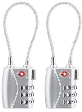 CELIMS - Cadenas TSA Valise Avion | Cadenas Code | Cadenas Valise | Protection Idéale pour Vos Bagages | Lot de 2 Gris
