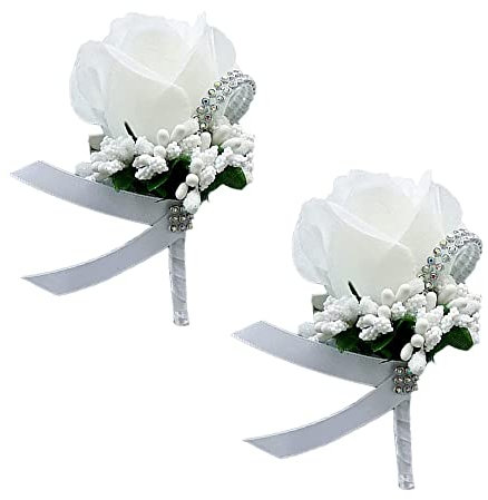 2 Stücke Hochzeit Boutonniere Blumen,Boutonniere,Boutonniere Hochzeit Zubehör,Boutonniere Braut,Ansteckblume,Blume Handgelenk Corsage,Wird Für Hochzeiten, Tanzpartys, Bankette, Jubiläen Verwendet