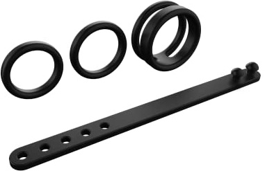 morpho® Magician Kit - Sexspielzeug für Männer zur Potenzsteigerung - 4teiliges Set inkl. Penis- und Hodenring, Eichelring und verstellbarer Penisring - dehnbar - weiches Silikon (schwarz) - Cock Ring