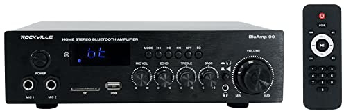Rockville BLUAMP 90 Home Stereo Bluetooth Receiver Amp w/Mic+Phono+HDMI Input