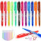 JOLIGAEA Radierbarer Kugelschreiber Set, 12 Farben Radierbar Tintenroller, 0,5mm Radierstift Set, Löschbare Gelstifte, Radierbarer Gelschreiber für Kinder, Studenten, Büro
