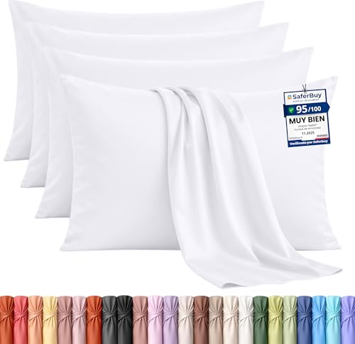 Utopia Bedding Kissenbezug 40x60 4er Set, kopfkissenbezug 40x60 Weiß