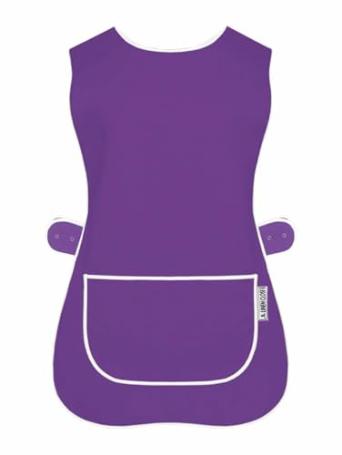 LINEN CLOSET Delantales unisex con bolsillos para mujer, para limpieza, catering, chef, cocina, delantal de trabajo