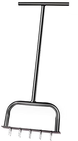 Multi Spike Lawn Aerators,Heavy Duty Garden Rotovator Soil Scarifier,T Handle Manual Grass Dethatching Turf Plug,No bending(83x32cm)