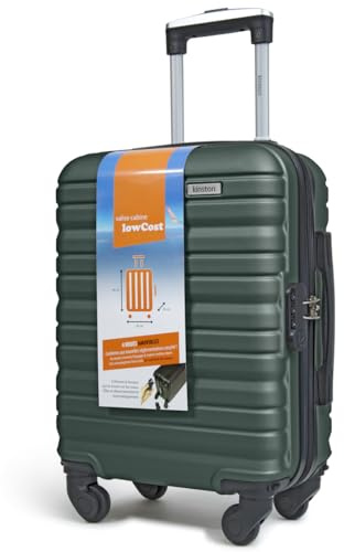 KINSTON Kabinenkoffer für EasyJet mit 4 abnehmbaren Rädern - LowCost Größe - Leichtes und langlebiges Handgepäck mit schwenkbaren abnehmbaren Rädern - Grün