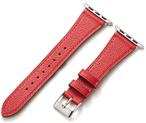 Bracelet Cuir pour Apple Watch, Compatible Series 1-11 SE Ultra 38/40/41/42/44/45/46/49 mm, Connecteur Acier Inoxydable, Homme Femme