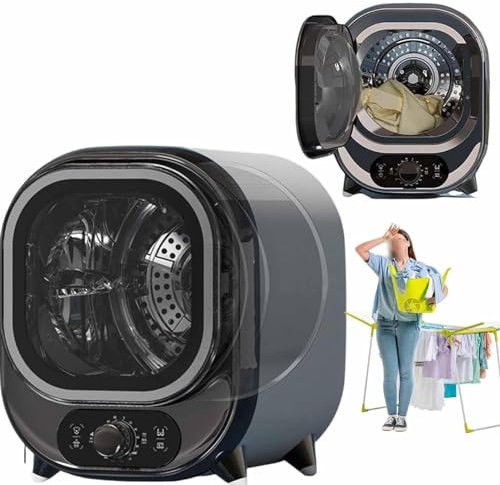 DRYIC Secadora, Mini Secadora centrifugadora, Capacidad de Carga de 0,8 kg Secadora pequeña, Secadora de Condensador portátil, Secadora ventilada de 5 kg de Capacidad (B 110V)
