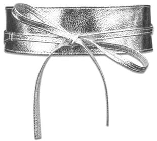 Vbxvsa Damen Taillengürtel PU Leder Gürtel Breiter Gürtel Damen für Kleid mit Band-Krawatte Verstellbarer Elastischer Bund (Silber)