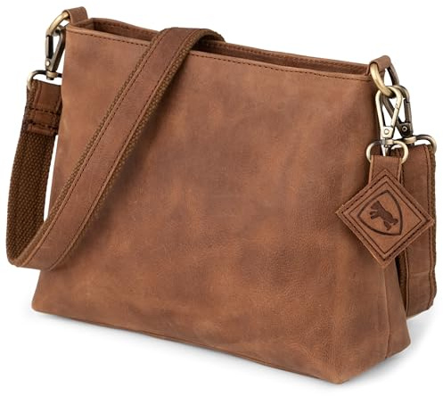 Berliner Bags Vintage Umhängetasche Marbella S, Mittelgroße Schultertasche Crossbody Bag aus Leder, Handtasche für Damen