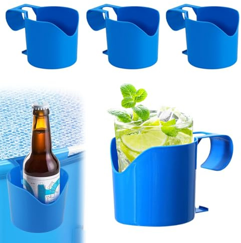 4 Piezas Soportes para Bebidas de Piscina, Portavasos de Piscina, Portavasos Colgantes para Piscina, Soportes de Plástico para Vasos de Piscina, para Bebidas, Teléfonos Móviles, Llaves, Carteras