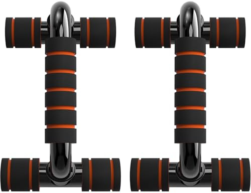Push Up Bars, Pushup Stands Handles Set for Men and Women Workout Gym Exercise Equipment Floor Fitness (Red)