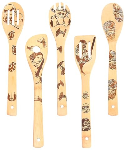 Planet Gravierte Holzlöffel,5 Stück Funny Kochutensilien,Küchenzubehör zum Kochen Kochlöffel,Einweihungsgeschenk, Geschenke für Weihnachten,Thanksgiving,Hochzeit