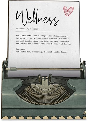 Wellness Geschenke für Frauen Karte Definition Wellness Holzkarte - Geburtstagskarte mit Umschlag - stilvolle Wellness-Grußkarte, besonderer Gruß, der Freude bereitet, Grußkarte für Familie und