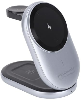 ASHATA Station de Charge sans Fil 3 en 1, Chargeur sans Fil de Charge Rapide 15 W avec compatibilité Universelle à Un Support Magnétique pour Les écouteurs de Montre de Téléphone
