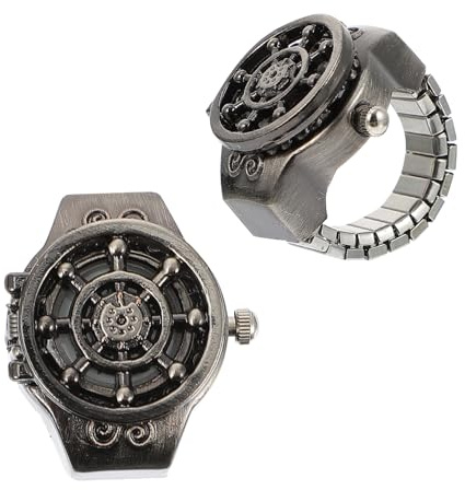 Yardwe Pack Dekorative Ringuhr im Ruder Design aus Zinklegierung | Vintage, Modisch und Kreativ Gestaltet, Angenehmes Tragegefühl, 2 Stück im Lieferumfang