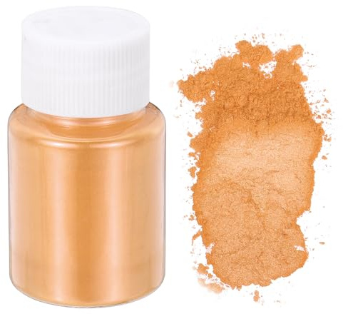 QUARKZMAN Mica Pulver 10g Kosmetik Grade Glimmerpulver 600 Mesh Mica Powder Epoxidharz Farbe Pigmentpulver für Gießharz Seifenfarbe Kerzenfarbstoff DIY Nagellack und Lipgloss Orange