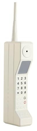 Yosoo Health Gear Retro Cell Phone Model, Vintage Brick Telephone Ornament, Iron Decorative Prop for Film 80s 90s Party Home Office Decor (White)