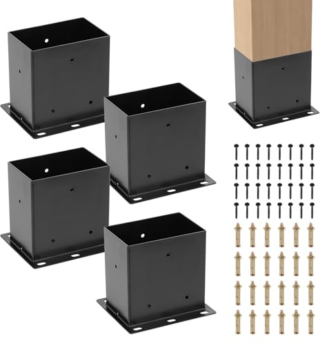 4 x 6 inch Post Base 4 PCS, (Inner Size 3.6x5.6) Post Brackets
