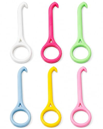 BTACGWP Removedor de Alineadores, 6 Piezas Plástico Multicolor. Gancho de Extracción Fácil e Higiénica para Brackets, Protección Uñas y Dientes Cuidado Bucal.