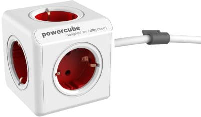 Segula Tischsteckdose PowerCube ext. 5fach Rot 1, 5m 50450