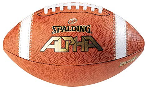 Spalding Alpha Leather Football, Light Brown/Red, Full Size