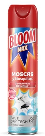Cucal Bloom Max Aerosol contra moscas y mosquitos 400 ml, insecticida en aerosol contra insectos voladores, acción inmediata, 100% eficacia (en contacto directo)