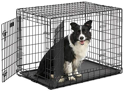 MidWest Homes for Pets - Ultima Pro Jaula para perros y mascotas de razas medianas a grandes, doble puerta, acero, gran resistencia, ultrafuerte, accesorios incluidos, 91 cm